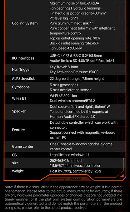 OneXPlayer X1 Pro 3In1 Handheld Console Mini Laptop Tablet A1470-32+2TB LPDDR5 2TB 10.95'120Hz Touch Win11 AI Camera HDMI Output