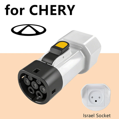 Type2 V2L Discharger Adapter Israel Socket Electric Vehicle Discharge for BYD Atto 3 MG Jaecoo J7 Geely Starray XPENG G6