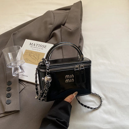 Women Square Handbags 2025 Spring Fashion Chains Crossbody Bags Soft PU Shoulder Bag Ladies Elegant Chic Mini Mobile Phone Bags