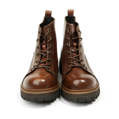 Genuine Leather Men's Boots High Quality Platform Boots Handmade Fashionable Motorcycle Boots Wear-resistant Cow Leather Boots