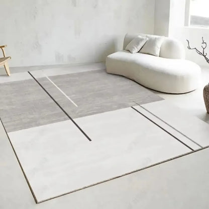 VIKAMA Flannel Carpet Modern Light Luxury Living Room Mat Bedroom Bedside Rug Simple Mat Large Rug Non-slip Washable Home Decor