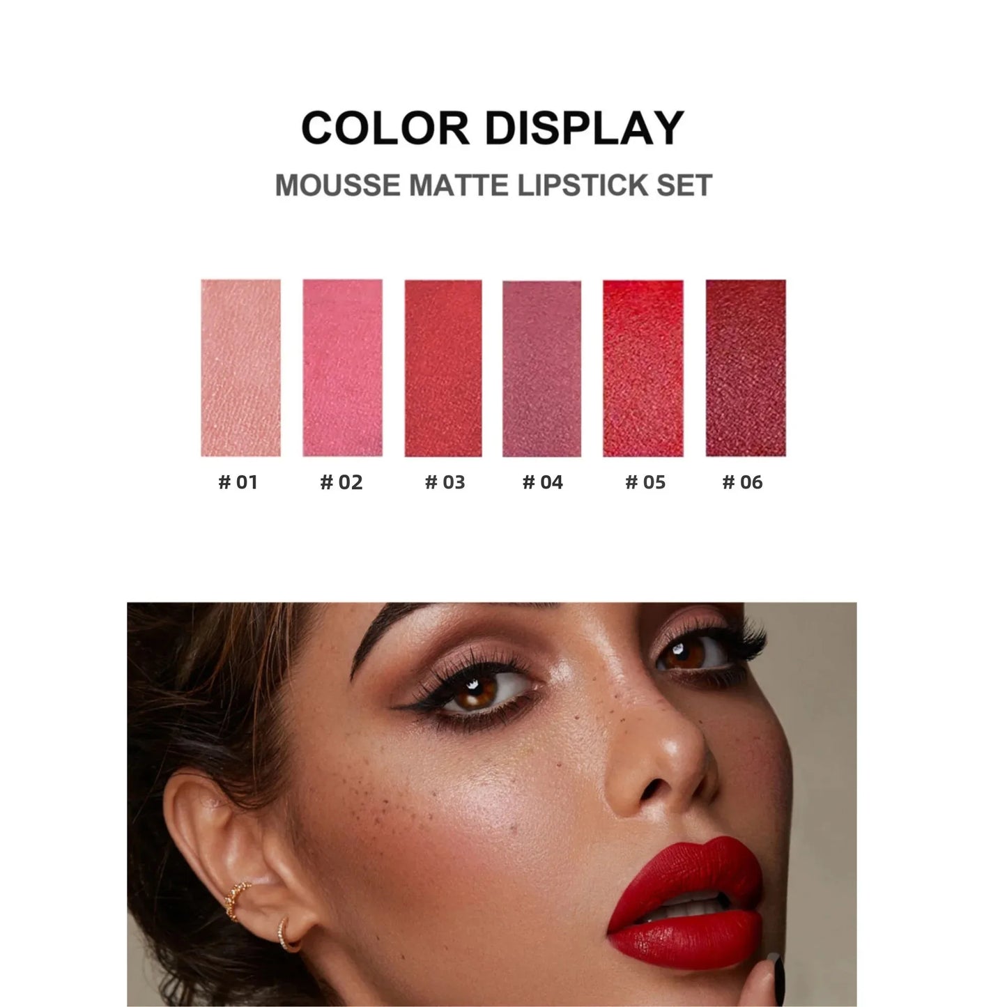 6 Colors Matte Lipstick Set for Women Long Lasting Velvet Texture Non-Drying Radio Tube Makeup Lipsticks Set Gift Box Included