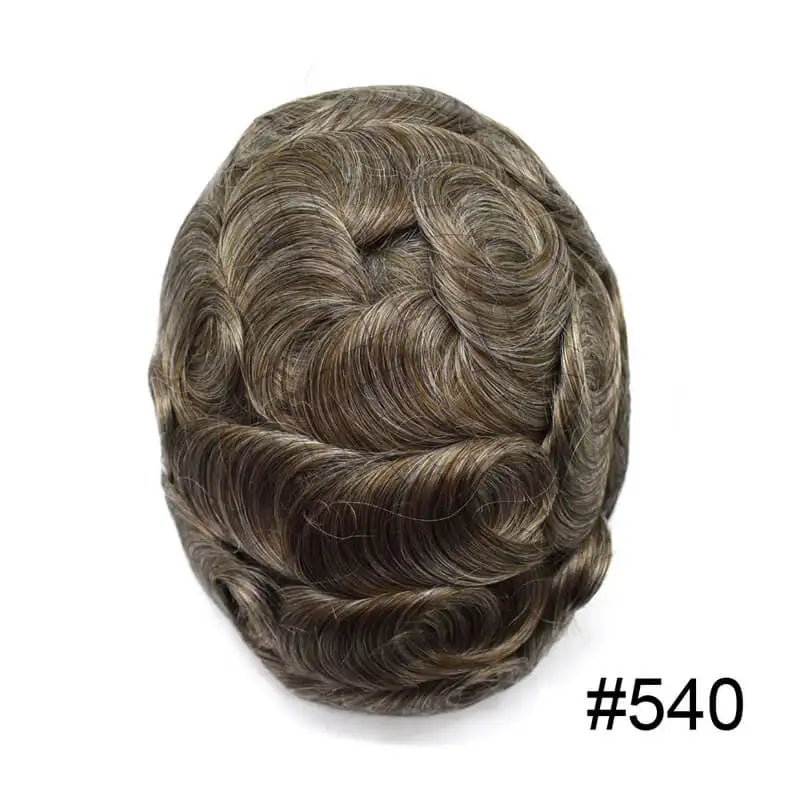 Full Lace Hair System Men Wig With Realistic Hairline Toupee For Men Breathable Male Hair Prosthesis 100% Human Hair Wig For Man