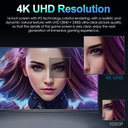 16 Inch 4K 120Hz Touchscreen Portable Monitor 100%DCI-P3 500Nit 16:10 HDR FreeSync Screen Game Display For PC XBox PS4/5 Switch