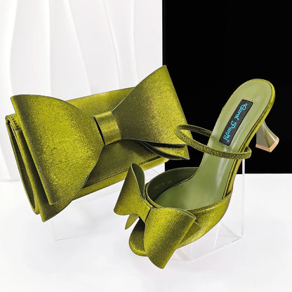 Doershow hot selling Shoes and Bags To Match Set Italy Party Pumps Italian Matching Shoe and Bag Set for Party!  SAA1-1