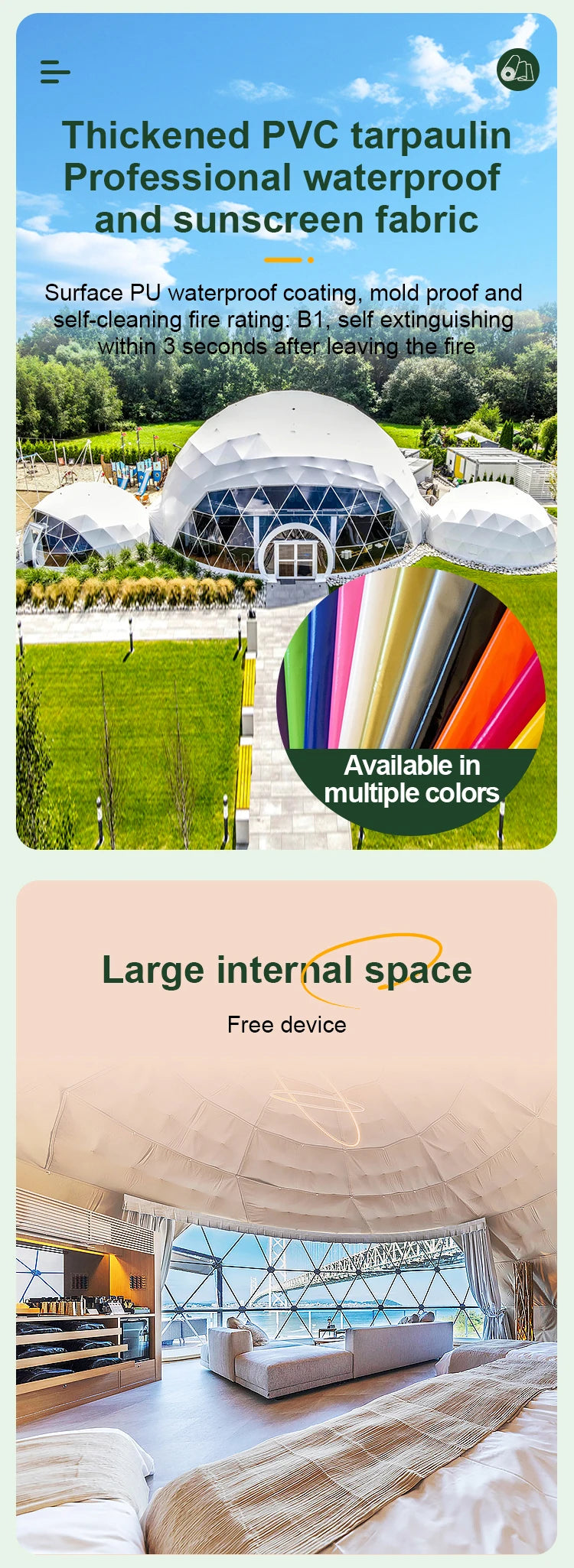 High quality outdoor camping, instant setting, luxurious camping, starry sky spherical hotel tent, dome tent, Coolee starry sky