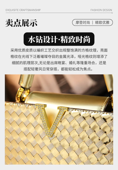 Genuine Leather Woven Handbag For Women 2026 New Light Luxury Women's Shoulder Bag Fashion Commuter Messenger Bag Versatile
