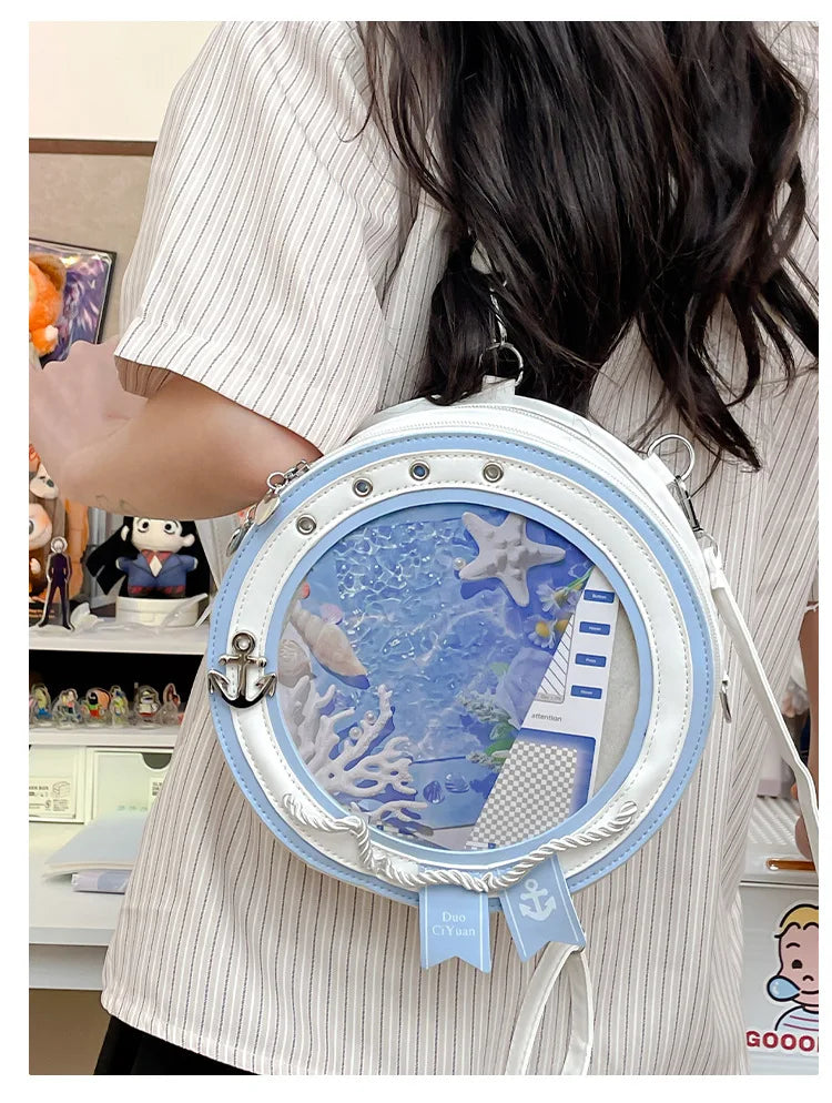 2026 New Sweet Y2k Aesthetic Shoulder Bags Women Kawaii Fashion Casual Backpacks Trendy transparent Travel Crossbody Ita Bags