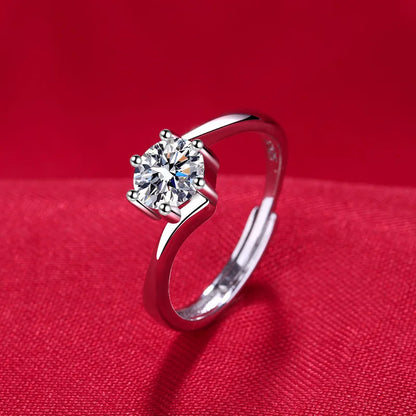925 Sterling Silver Ring Heart AAA Zircon Open adjustable Engagement For Women Wedding Fashion Jewelry Party Gifts
