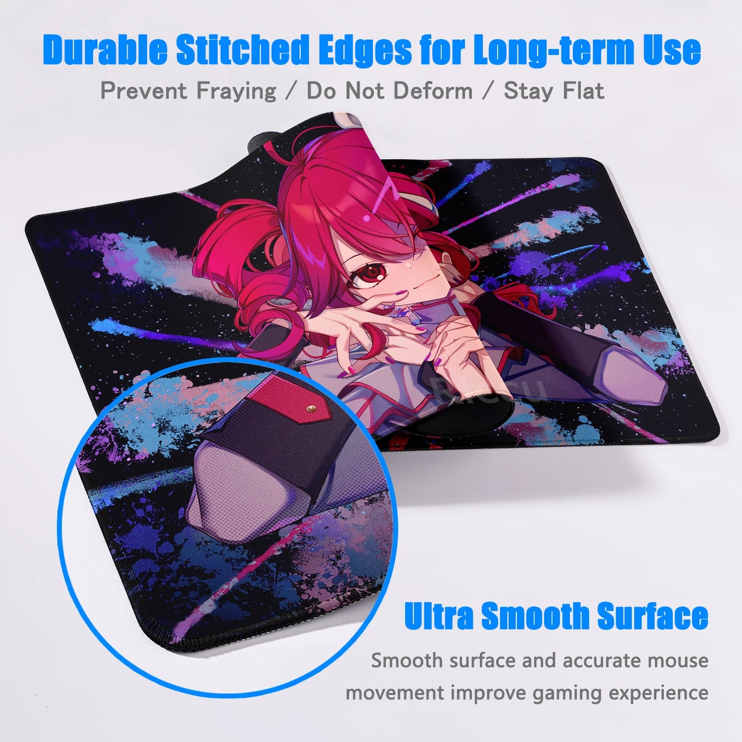 Cute Anime Girl K-Kasane Teto Mousepad Large Gaming Mouse Pad LockEdge Computer Keyboard Desk Mat PC Cabinet Tablepad XXL Mats