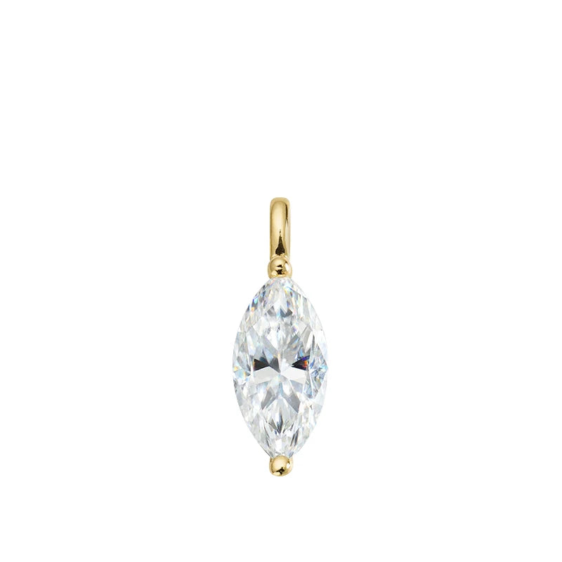 Smyoue 3CT 7*14MM Marquise Cut Moissanite Necklace for Women Solitaire Pendant Sparkling Chain Lab Diamond Pure 925 Jewelry