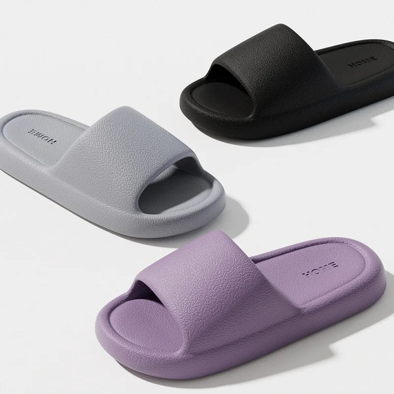 Soft Sole EVA Home Slippers For Women Thick Platform Home Bathroom Slides Woman Summer Non Slip Beach Flip Flops Couple Sandals