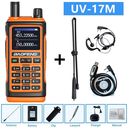 Baofeng 10W Ham Radio Uv-17R Long Range Walkie Talkie 999Ch Wireless Copy Air Band Type-C Emergency Tool For Enthusiasts