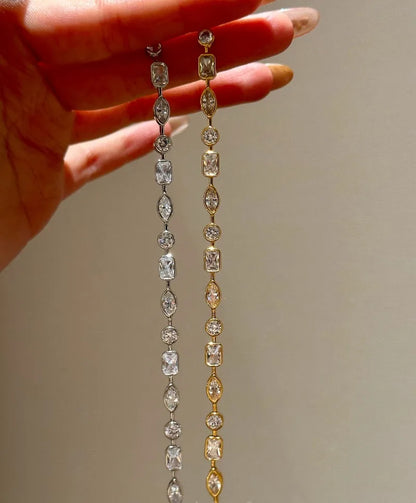New in Irregular Exquisite Sparkling Diamonds Bracelets for Women Light Luxury Water drop Square Bracelet Party Jewelry Gift