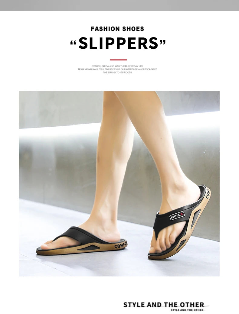 Flip-Flops For Men Breathable Comfortable Beach Sandals for Men Casual Shoes Flip-Flops Fashion Slippers for Outdoors
