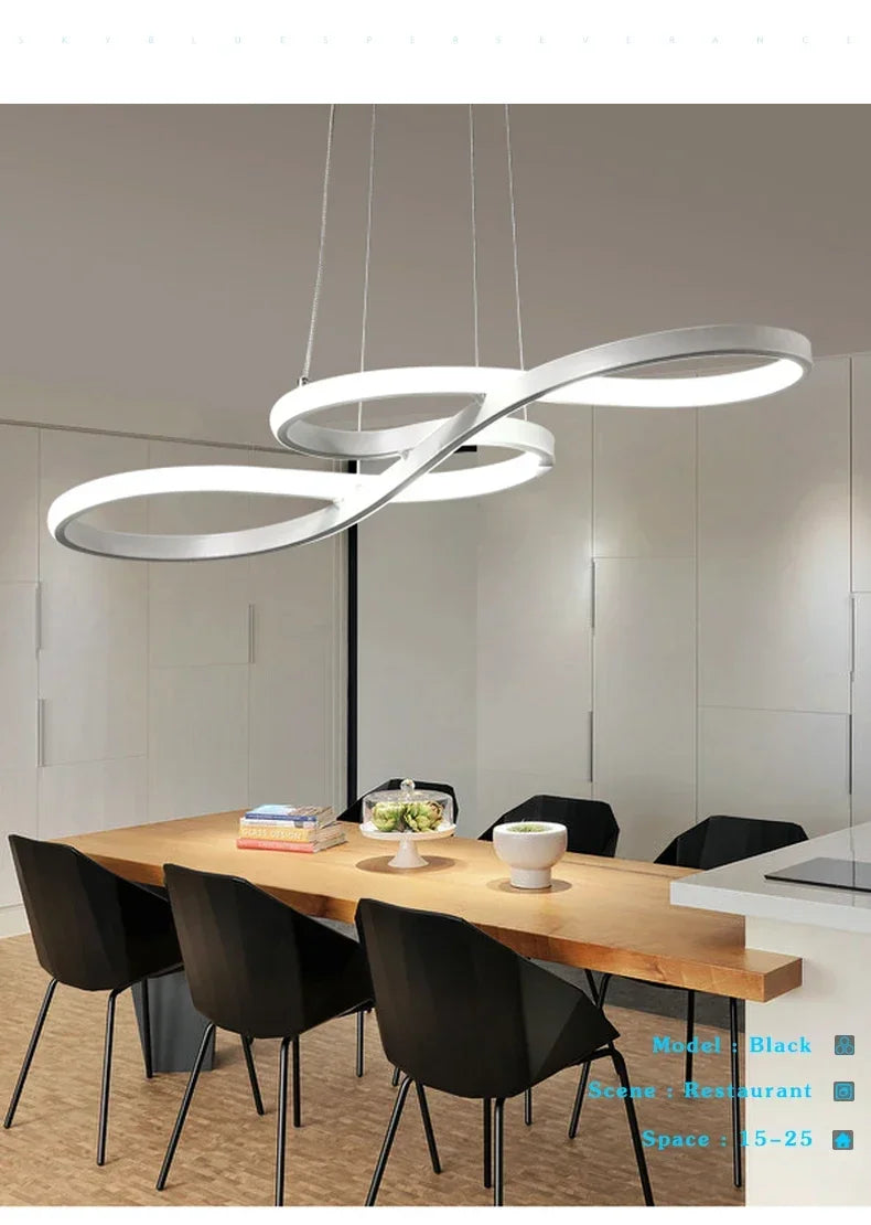 Room Decor LED Hanging Lights Modern Kitchen Island Pendant Lights Bar Table Dining Kitchen Led Remote Dimming Cord Pendant Lamp