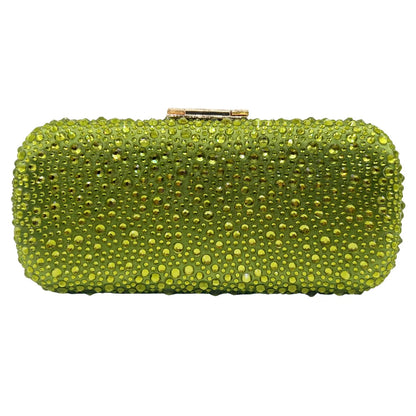 XIYUAN Women Green Crystal Evening Clutch Bag Glittering Purple Rhinestone Handbag Wedding Party Purse Full-diamond Bridal Bags