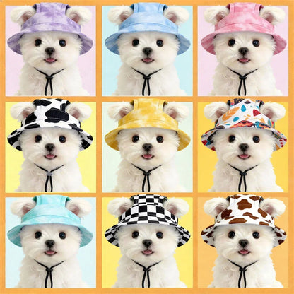 1Pcs S/M/L Cute Print Dog Hat for Small Medium Dogs Adjustable Pet Cap Puppy Pug Corgi Dachshund Hats Summer Out Pet Accessories