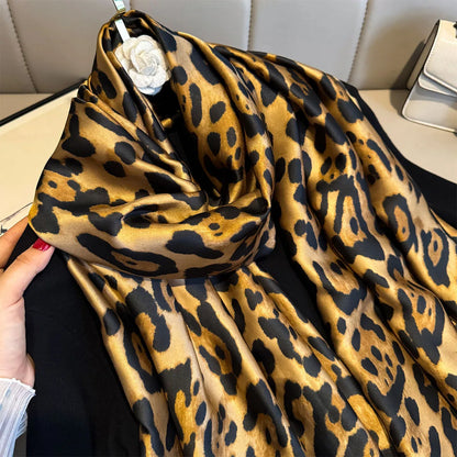 New 180x80Cm Large Soft Scarf Women Stylish Leopard Print Long Beach Shawl Handkerchief Summer Elegant Travel Wrap Hot
