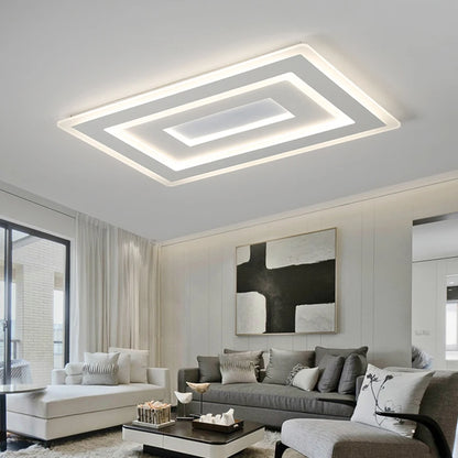 Slim LED Ceiling Light Dimmable Chandelier Ceiling Lamps Sleek White Lamp for Living Room Bedroom, Flush Mount Lighting Lights
