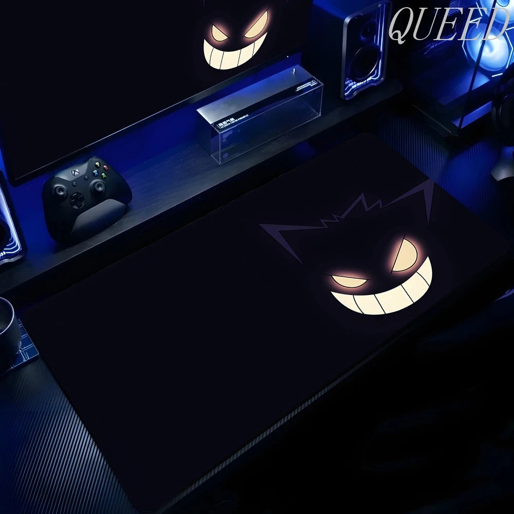 XXL Play Mat Laptop Black Gaming Accessories Mouse Pad Japan Anime Keyboard Rug PC P-pokemon Gengar Mousepad Gamer Keyboard Rug