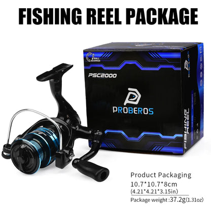 Ultralight Spinning Fishing Reel 2000 Size 5.2:1 1BB 5KG Max Drag Metal Spool Left Right Handle Saltwater Freshwater Lure Tackle