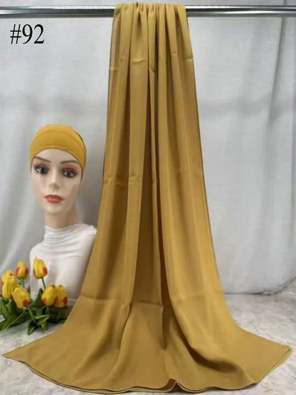 110colors Modal Hijab with Modal Undercap Set Basic Stretchy Pullover Headscarf Thin Breathable Sunscreen Head Wrap Hijabs Scarf