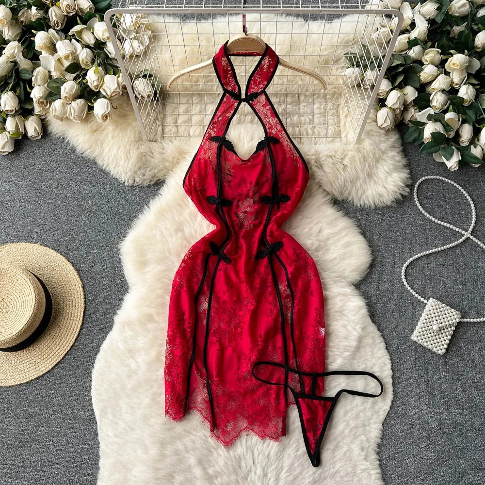 Cute Sweet Trend Cartoon Printed Jumpsuit Half High Collar Sleeveless Slim Fit Lingerie Bodycon Bodysuit Rompers Pajama Catsuits