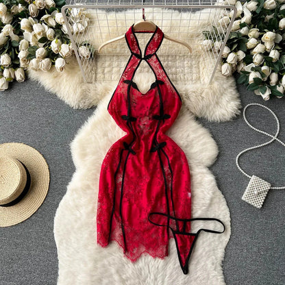 Cute Sweet Trend Cartoon Printed Jumpsuit Half High Collar Sleeveless Slim Fit Lingerie Bodycon Bodysuit Rompers Pajama Catsuits