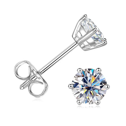 Lnngy 0.5ct-3ct D-Color Moissanite Stud Earring 14k Gold Filled Lab Created Imitation Diamond Earrings For Women Gilrs Jewelry