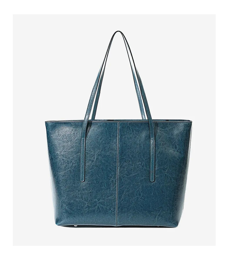 Luxury Women Leather Tote Bag Top Layer Cowhide Large Capacity Fashionable Handbag Brand Designer Shoulder Bag 2025 New Handbag