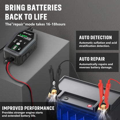 HTRC 6V 12V 3000mA Smart Battery Charger Automatic for Trickle Lithium LiFePO4 Lead-Acid Batteries Car Motorcycle Charger