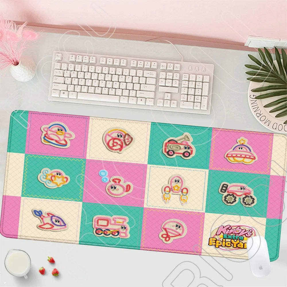 HD Printing Mouse Pad Laptop Extended protective Pad Computer Game Mousepad Cartoon K-Kirby PC Accessories Keyboard XXL Desk mat