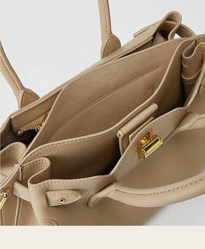 Fashion Beige High Quality PU Leather Bags Women Shoulder Bag Ladies Luxury Tote Strap Female Crossbody Handbag