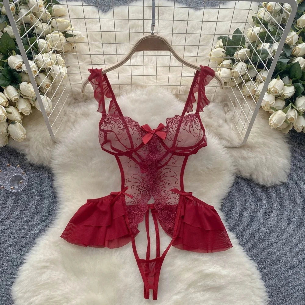 Cute Sweet Trend Cartoon Printed Jumpsuit Half High Collar Sleeveless Slim Fit Lingerie Bodycon Bodysuit Rompers Pajama Catsuits