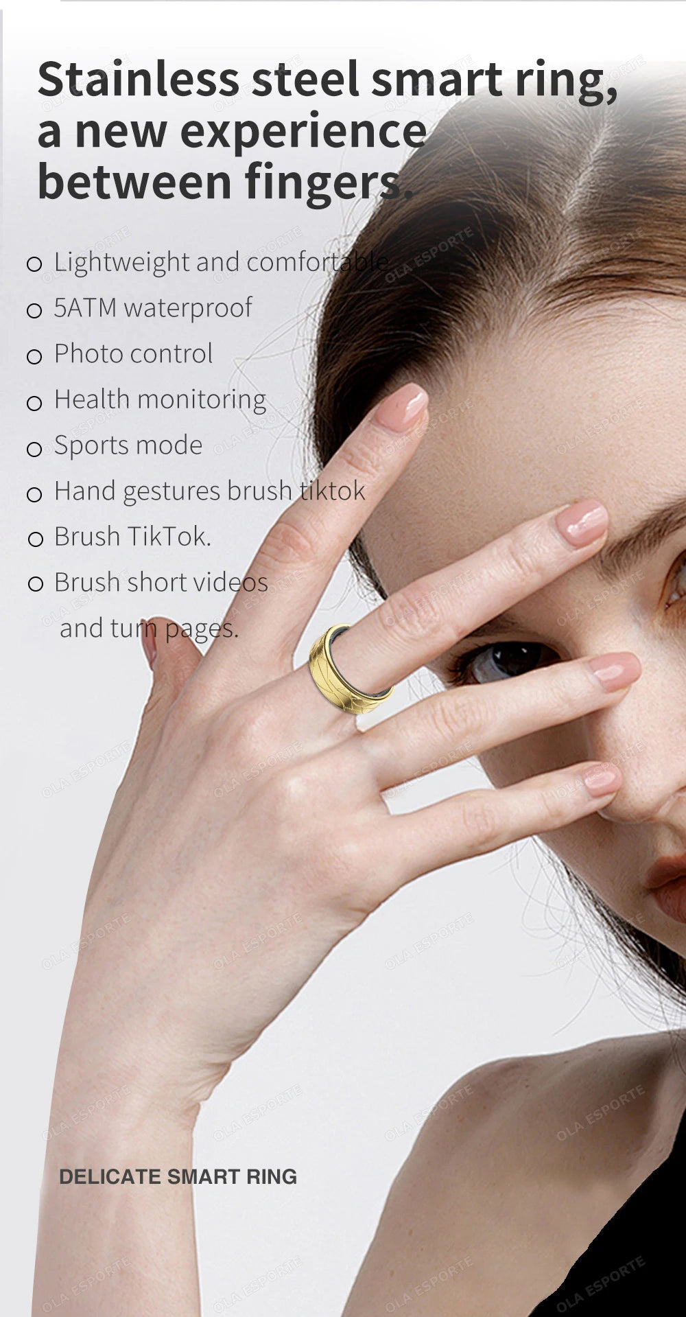 2026 Smart Ring Health and Sleep Tracker Heart Rate Blood Oxygen Monitor Brush Video 5ATM Waterproof Multi Sports Men Women Ring