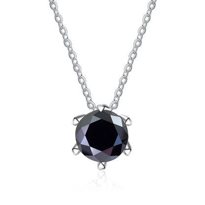 JoyceJelly 1CT VVS D Moissanite Necklace For Women Six Prong Simulated Diamond Pendant 925 Sterling Silver Wedding Fine Jewelry