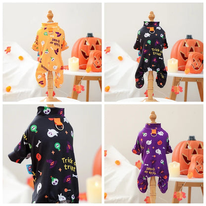 Girl Halloween Pajamas Apparel For Small Dogs Chest Closed Pet Indoor Home Wear Clothes Overall Tracksuit Chihuahua Yorkshire