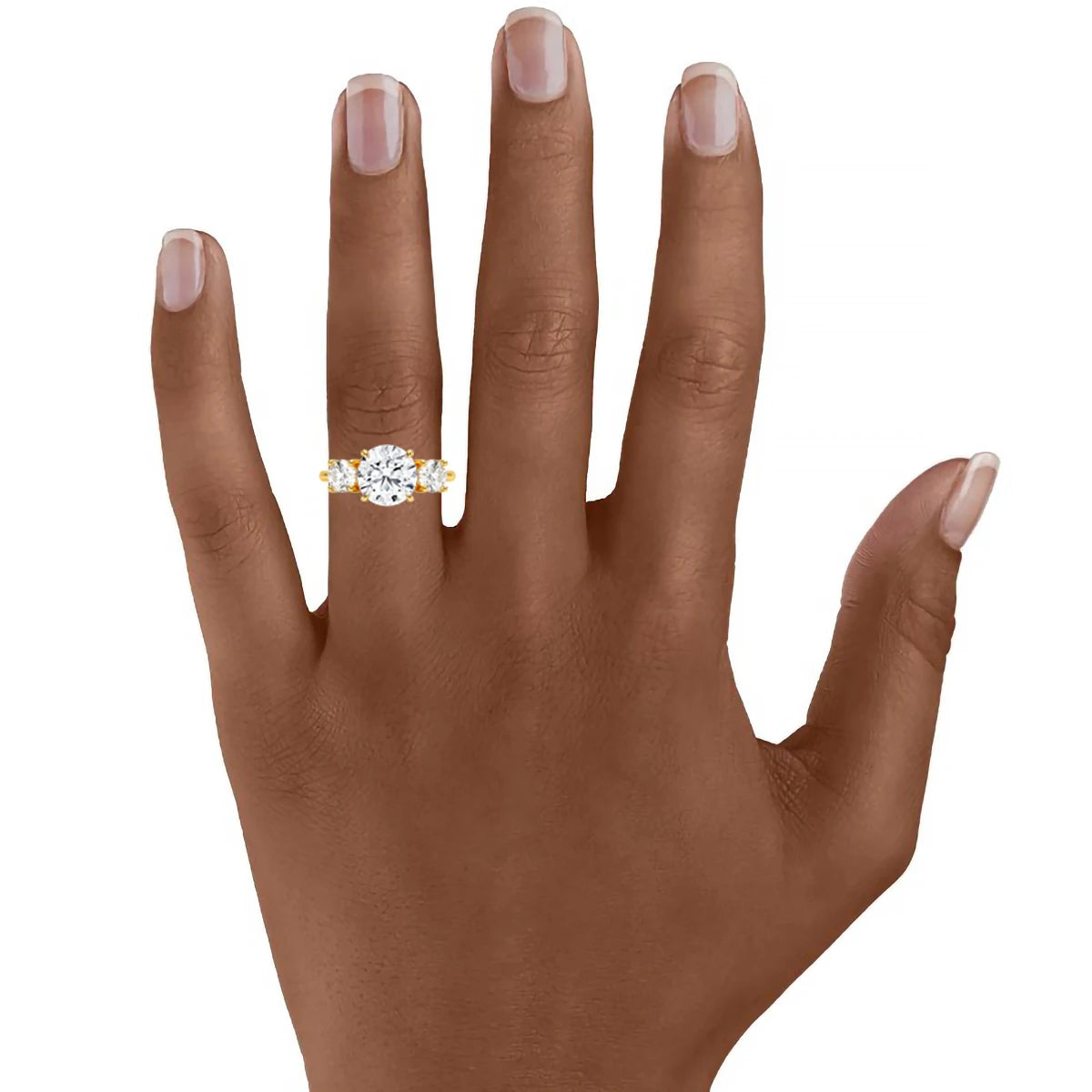 3 Stone D Color Moissanite Diamond Ring 14K Gold Engagement Wedding Au585 Hollow Elegant Finger Rings for Women Fine Jewelry