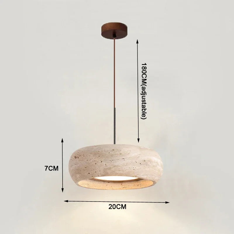Japanese Wabi Sabi Stone Pendant Lamp for Bedroom Bedside Table Lights Minimalist Island Kitchen Dining Room Hanging Chandeliers