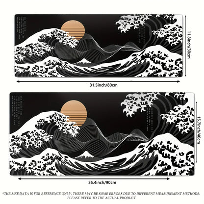 VIKAMA Large Mouse Pad Great Wave off Kanagawa Design Non-Slip Gaming Desk Mat for Office And Gaming Desktop Decoration