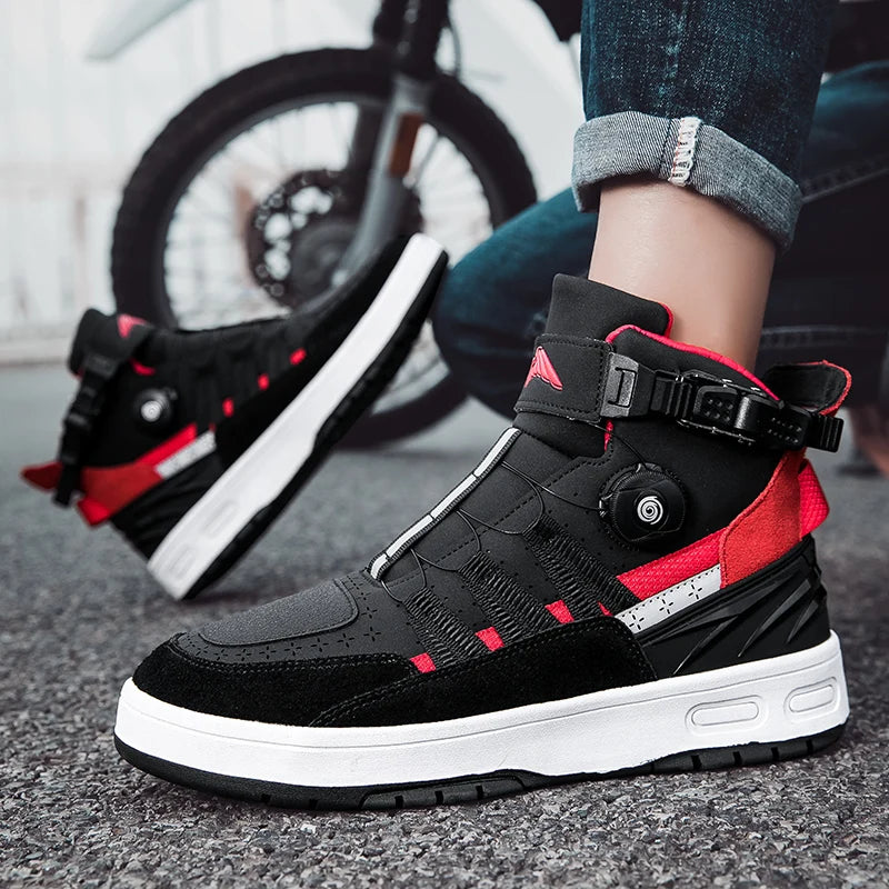 Hot Men Sports Shoes for Professional Racers Moto Shoes Off-road Riding Shoes Protection Bike Boots for Couples Moto Equipment