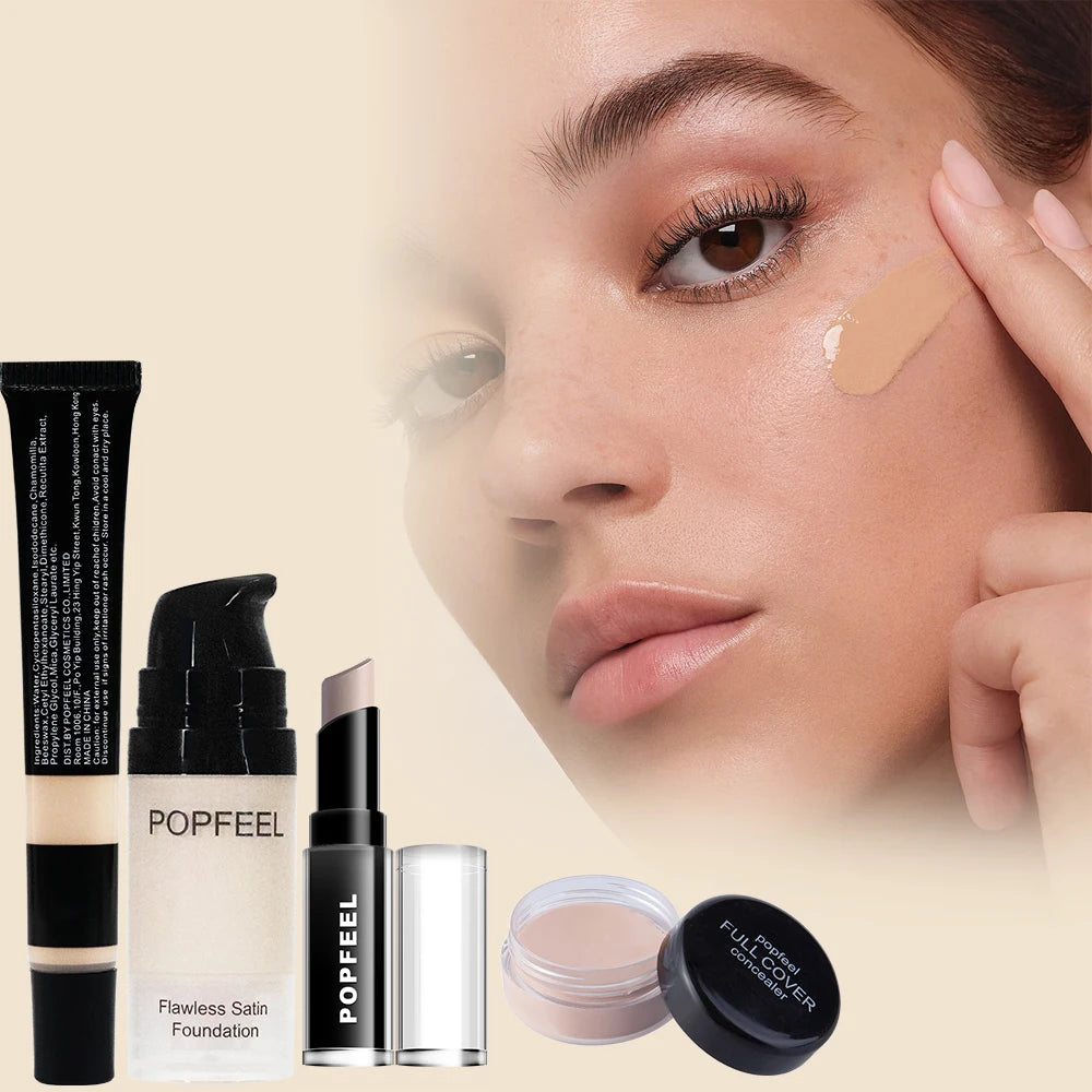 POPFEEL Christmas Makeup Set - Complete Collection of Eyeshadow, Foundation, Lipstick for Holiday Celebrations and Everyday Glam