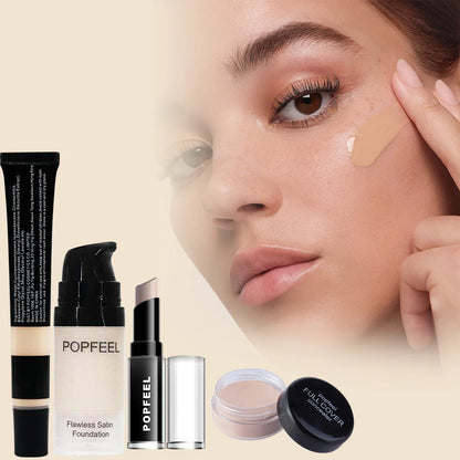 POPFEEL Christmas Makeup Set - Complete Collection of Eyeshadow, Foundation, Lipstick for Holiday Celebrations and Everyday Glam
