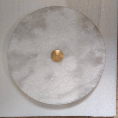 Modern Simple LED Natural Marble Ceiling Lamp Living Room Bedroom Corridor Circular Ultra-thin All-copper Wall Lamp Indoor Decor