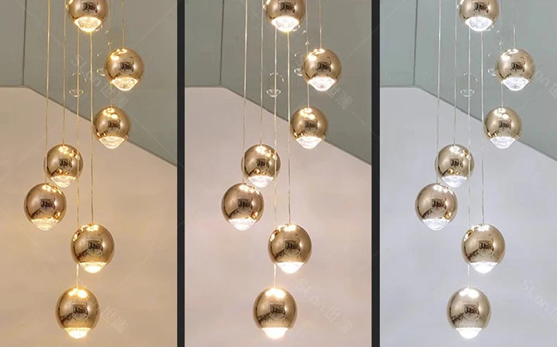 Modern Home Decor LED Lights Pendant Light Lamps for Staircase Chandeliers for Living Room Hanging Light Indoor Lighting