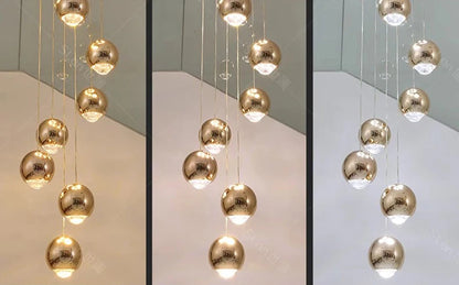 Modern Home Decor LED Lights Pendant Light Lamps for Staircase Chandeliers for Living Room Hanging Light Indoor Lighting