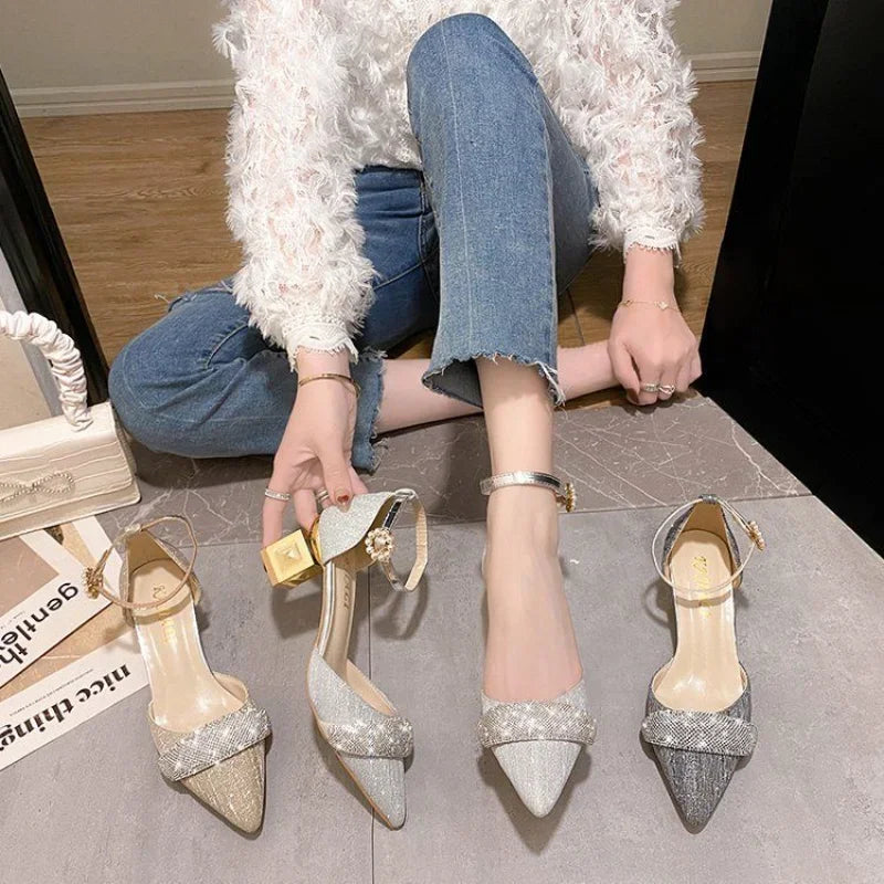 Thick Heel Women's Sandals Outdoor 2025 Trend The Best Low Price Shoe On Sale Chic and Elegant Summer Offers Luxury Ladies Shoes