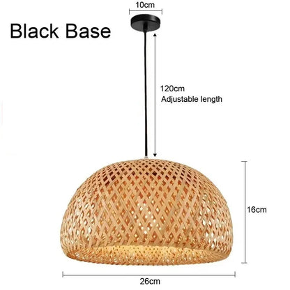Newest Bamboo Pendant Lamp Ceiling Lights Rattan Wicker Lustre Hand Knit Braiding Suspended Home Dining Braided Indoor Decor Hot