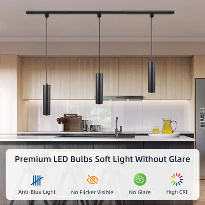 LED Track Pendant Lights 110-265V Chandelier Kitchen Led Ceiling Spotlight Dining Room Hanging Lamps For Living Room Home Decor